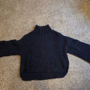 Free People Cozy Black Turtleneck Sweater